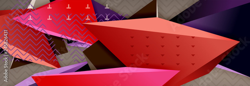 3d triangular shapes geometric background. Origami style pattern with triange shapes for decorative design. Poster design. Line design. Modern presentation template
