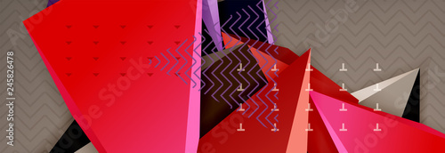 3d triangular shapes geometric background. Origami style pattern with triange shapes for decorative design. Poster design. Line design. Modern presentation template