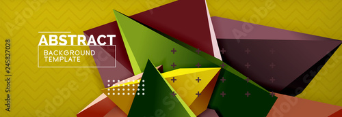 3d triangular shapes geometric background. Origami style pattern with triange shapes for decorative design. Poster design. Line design. Modern presentation template