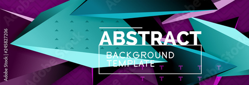 3d triangular shapes geometric background. Origami style pattern with triange shapes for decorative design. Poster design. Line design. Modern presentation template