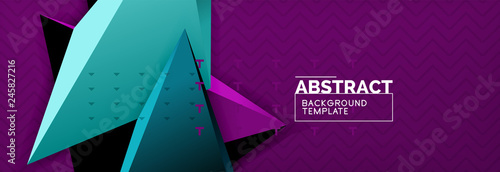 3d triangular shapes geometric background. Origami style pattern with triange shapes for decorative design. Poster design. Line design. Modern presentation template
