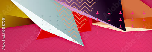 3d triangular shapes geometric background. Origami style pattern with triange shapes for decorative design. Poster design. Line design. Modern presentation template
