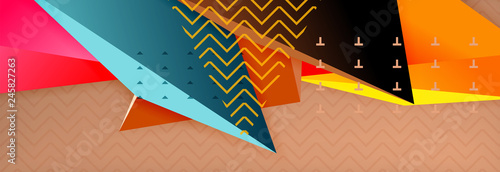 3d triangular shapes geometric background. Origami style pattern with triange shapes for decorative design. Poster design. Line design. Modern presentation template