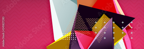 3d triangular shapes geometric background. Origami style pattern with triange shapes for decorative design. Poster design. Line design. Modern presentation template