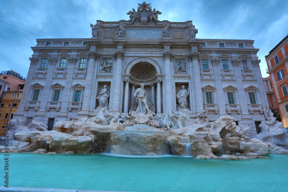 Trevi fountain in the morning, Rome, Italy.