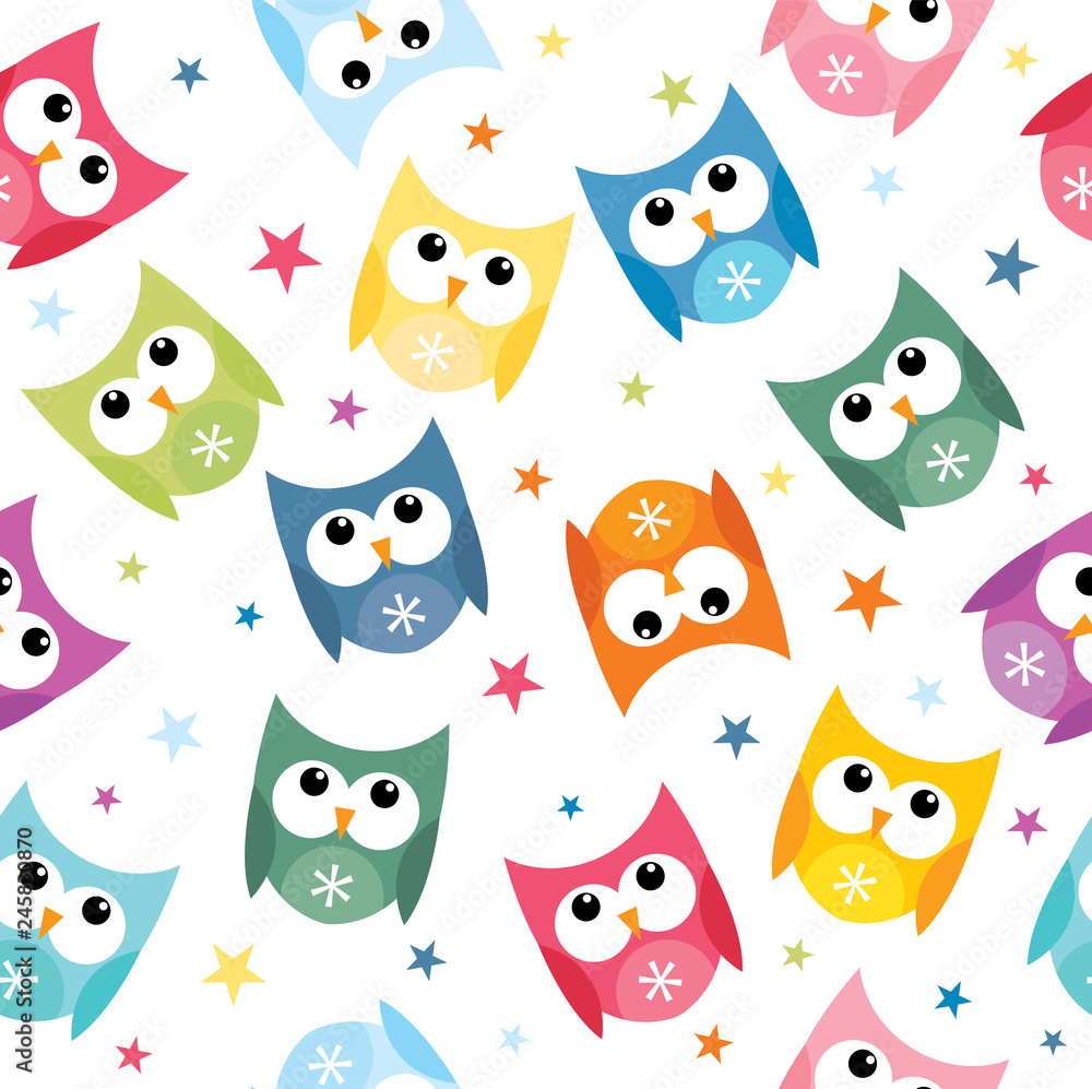 colorful owl pattern design