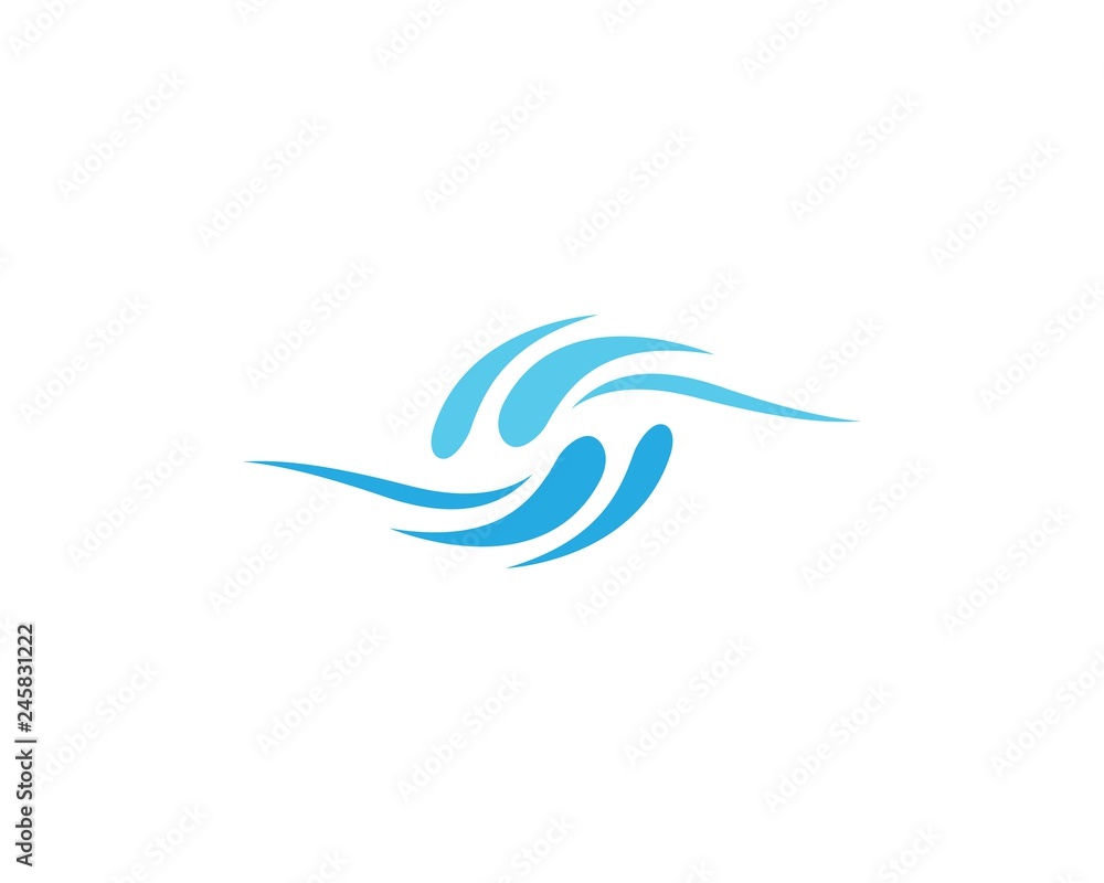 Fototapeta premium Water wave logo illustration