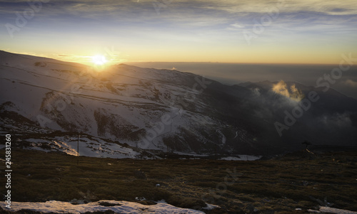 Sunset on the snow - Atardecer en la nieve