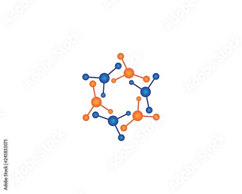 Molecule logo template vector icon