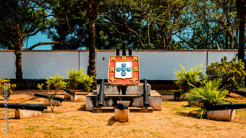 Portuguese slave fort canons and statute.