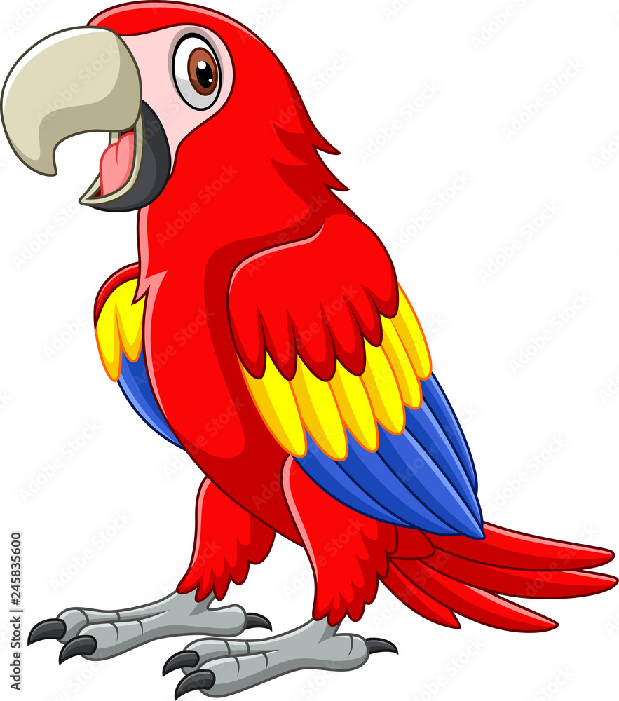 Fototapeta premium Cartoon funny macaw