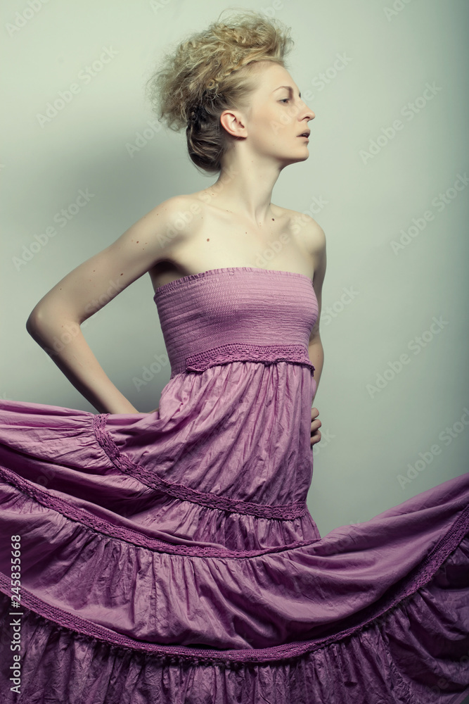 Beautiful female fashion model posing Beautiful female fashion model posing