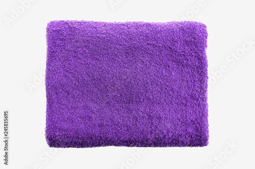 Purple towel isolated on white