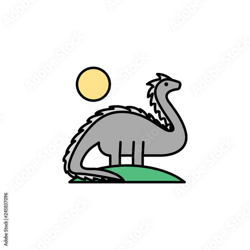 dinosaur, extinct, wild life, animal, sun icon. Element of history color icon for mobile concept and web apps. Color dinosaur, extinct, wild life, animal, sun icon