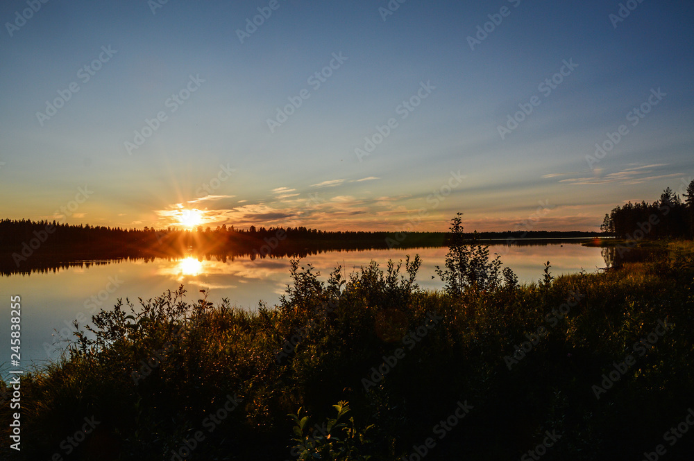 Sunset over river