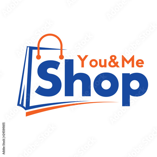 Shopping cart logo and shopping bags logo vector