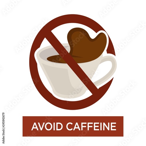 Avoid caffeine warning sign disease prevention vector