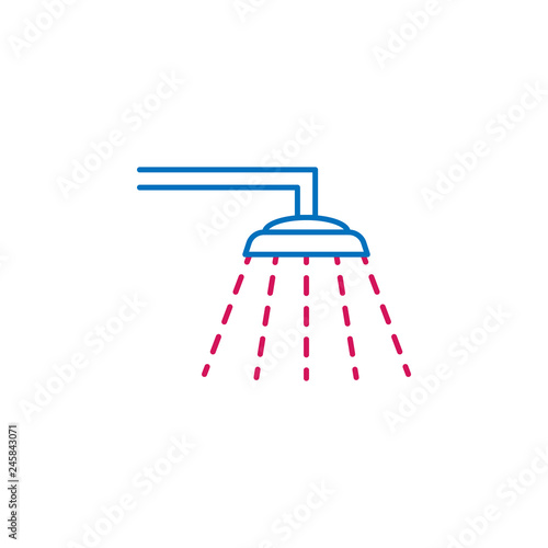 Islam, islamic ghusl 2 colored line icon. Simple blue and red element illustration. Islam, islamic ghusl concept outline symbol design from Islam set