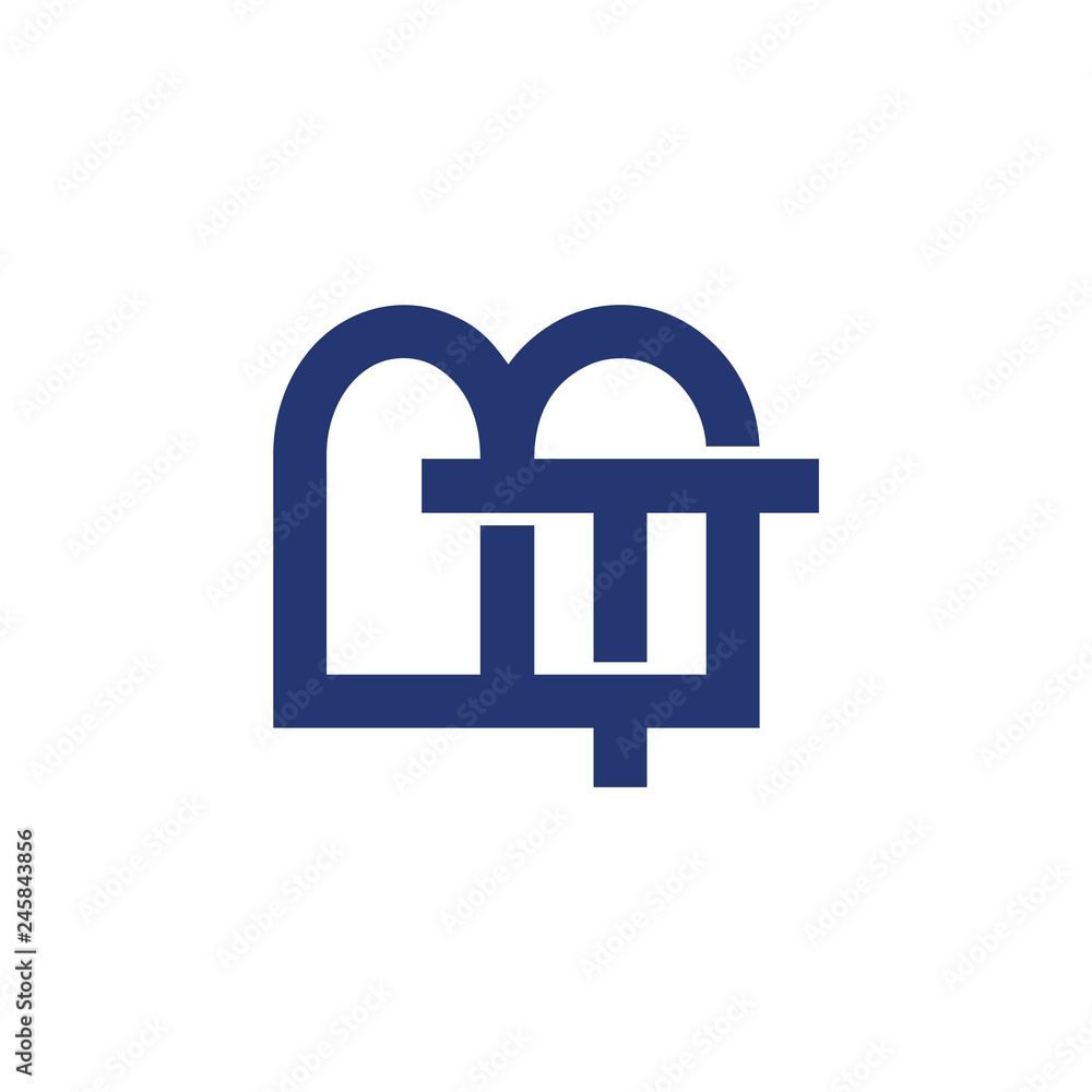 abstract letters mt simple linked geometric logo abstract letters mt simple linked geometric logo