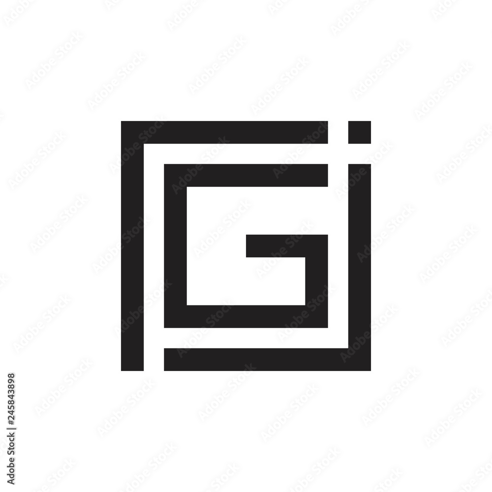 abstract letters gj geometric arrow square logo vector abstract letters gj geometric arrow square logo vector