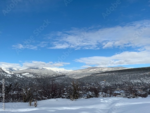Durango Colorado Winter Mountain Skyline Snow © ruraldesigns