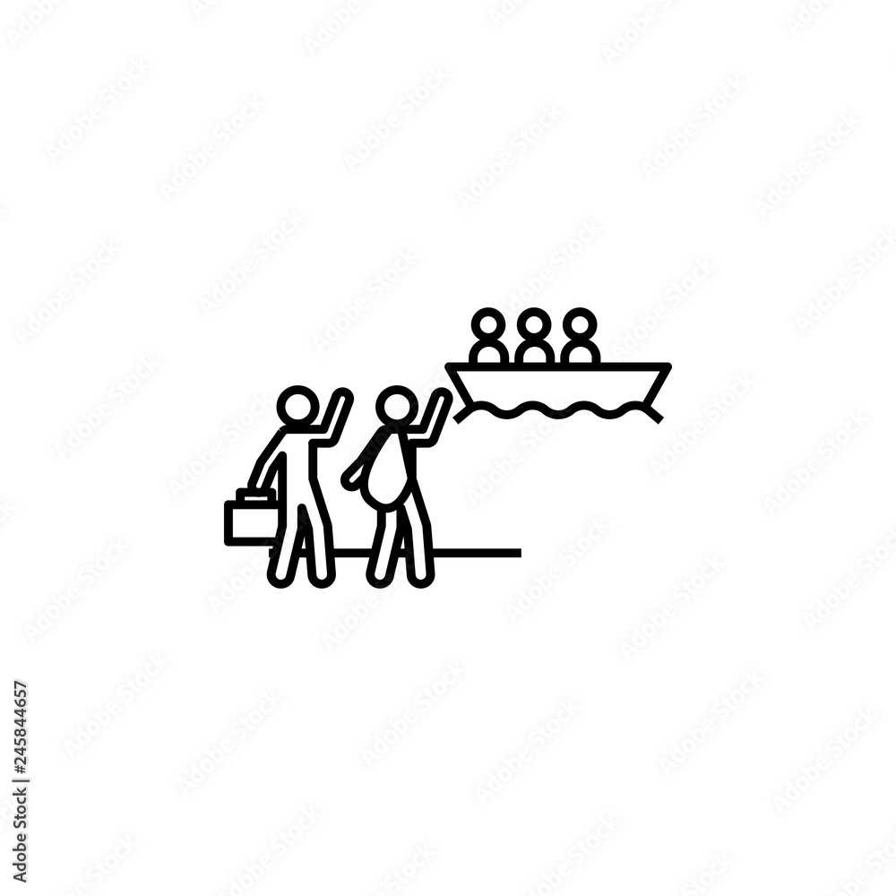 asylum, escape, migration icon. Element of social problem and refugees icon. Thin line icon for website design and development, app development. Premium icon asylum, escape, migration icon. Element of social problem and refugees icon. Thin line icon for website design and development, app development. Premium icon