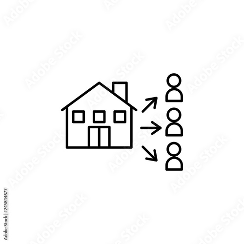 diaspora, distribution icon. Element of social problem and refugees icon. Thin line icon for website design and development, app development. Premium icon