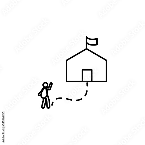 asylum, refuge, settelement icon. Element of social problem and refugees icon. Thin line icon for website design and development, app development. Premium icon