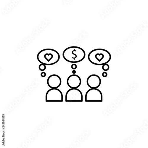 need, poor icon. Element of social problem and refugees icon. Thin line icon for website design and development, app development. Premium icon