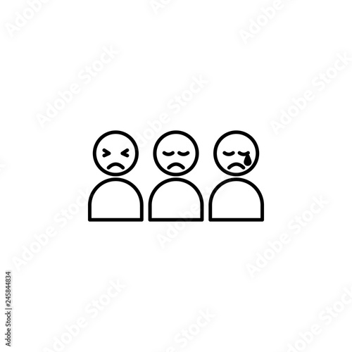 bewail, depress, sad icon. Element of social problem and refugees icon. Thin line icon for website design and development, app development. Premium icon