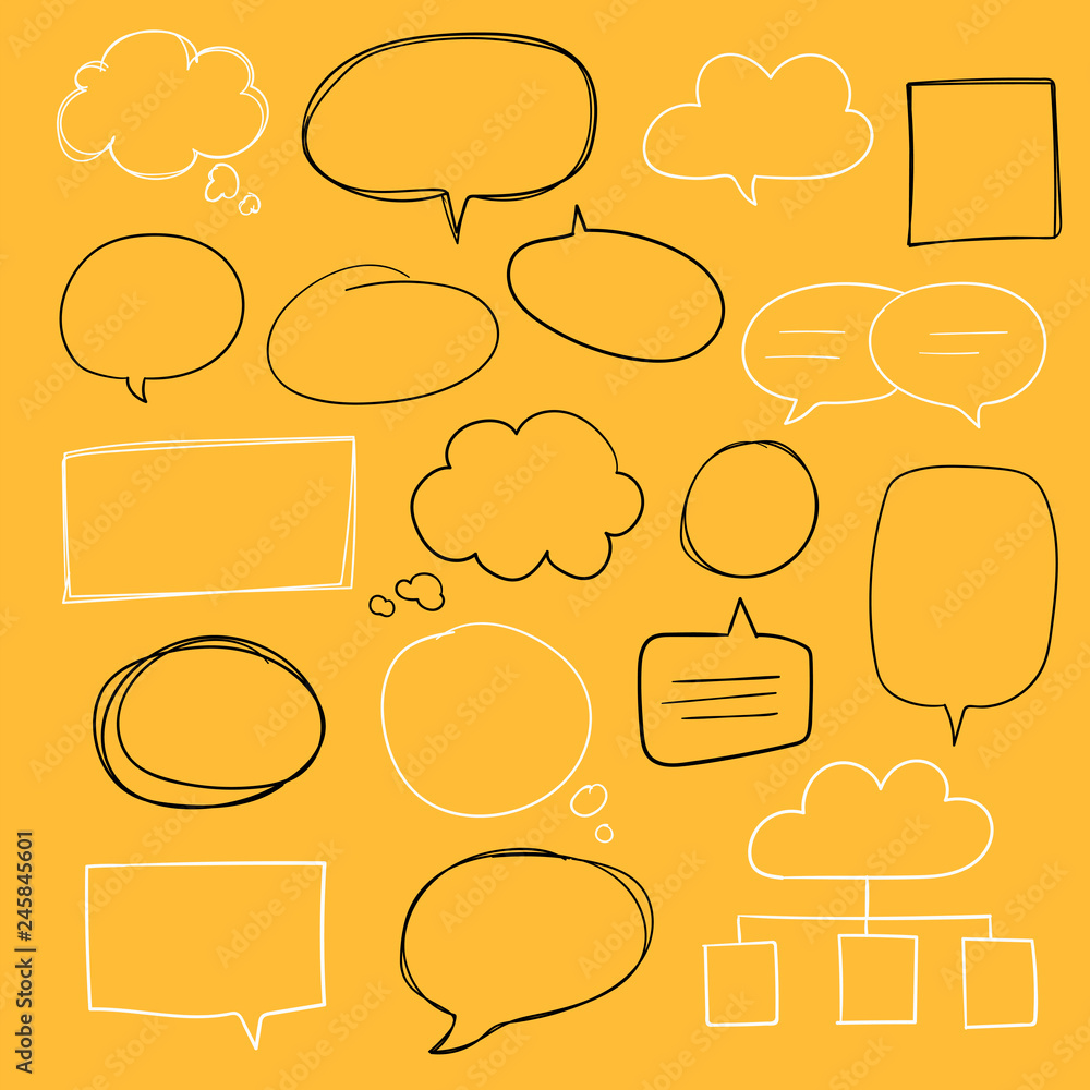 Hand drawn speech bubble collection Hand drawn speech bubble collection