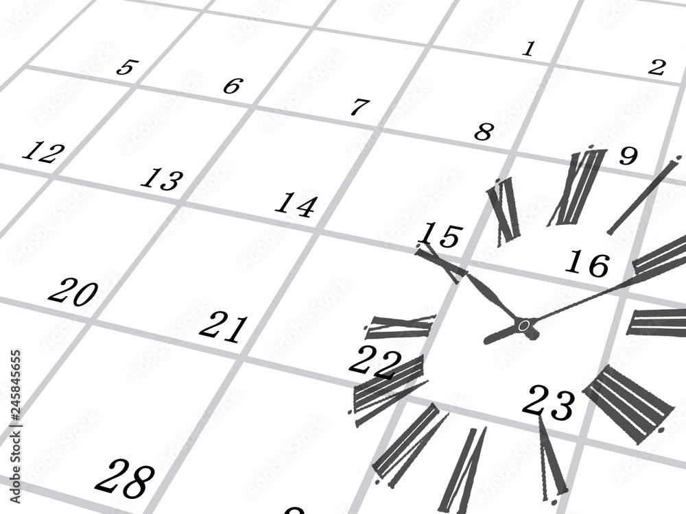 ビジネス スケジュール 時計 カレンダー 時間 Stock Illustration Adobe Stock