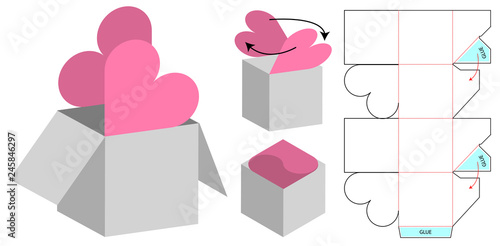 Box packaging die cut template design. 3d mock-up