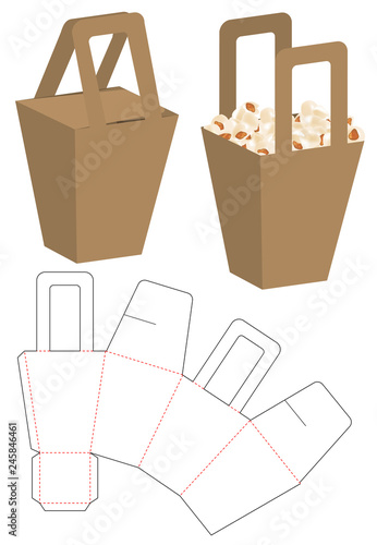 Box packaging die cut template design. 3d mock-up
