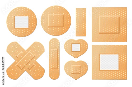 Adhesive bandage medical plaster sticky patch vector