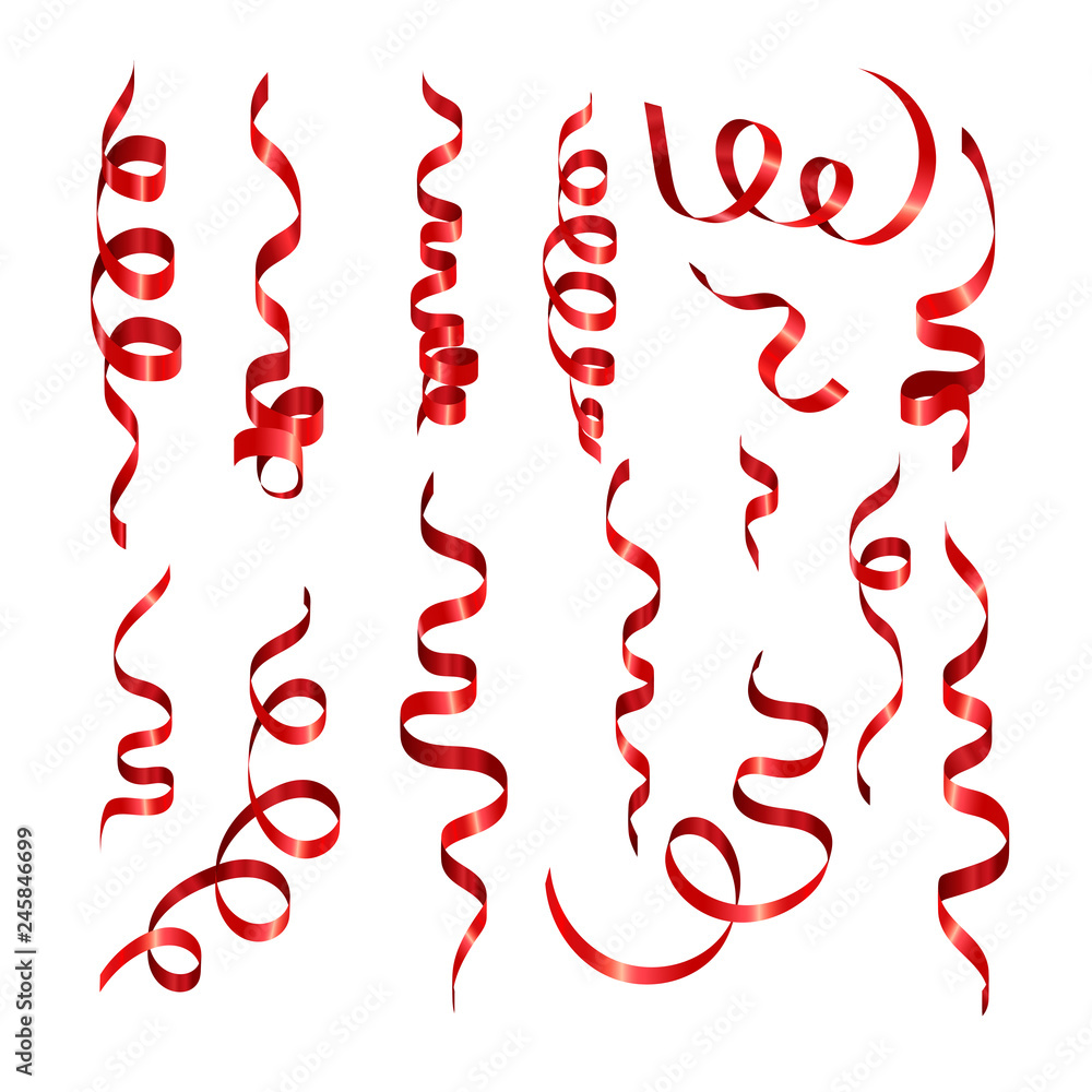 Serpentine or ribbon festive holiday decoration vector Serpentine or ribbon festive holiday decoration vector
