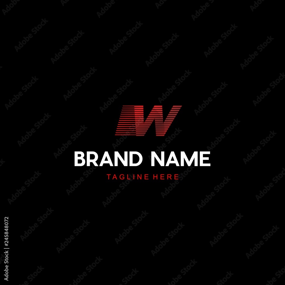 Letter W Speed Faster Abstract Creative Business Logo