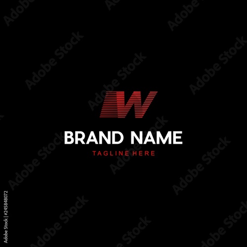 Letter W Speed Faster Abstract Creative Business Logo