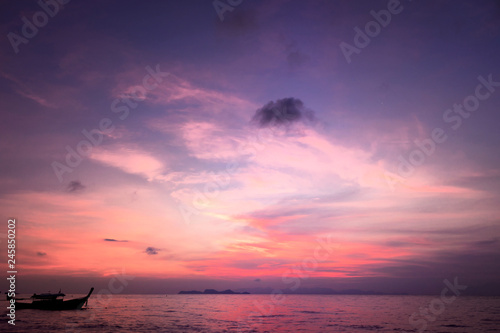 World Environment Day Concept: Sunset and sunrise dusk dawn sea sky background
