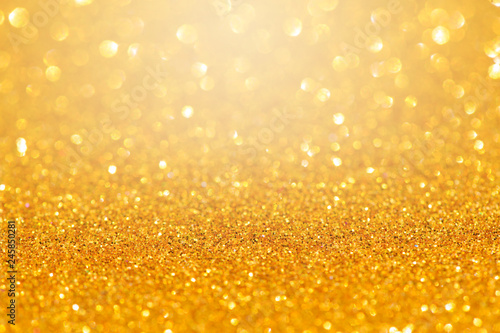 Gold glitter bokeh