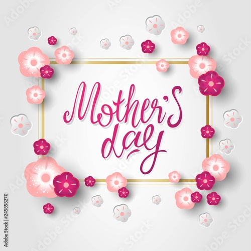 Happy Mothers Day hand drawn lettering