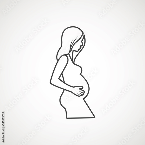 mother line icon. vector icon of a pregnant woman - Vector