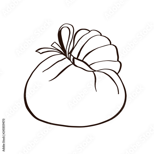 Cheese Burrata hand drawn engraving. Vector illustration.