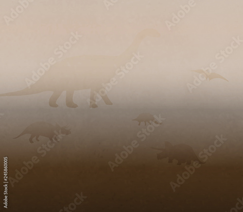 Prehistoric Dinosaurs In The Sandstorm