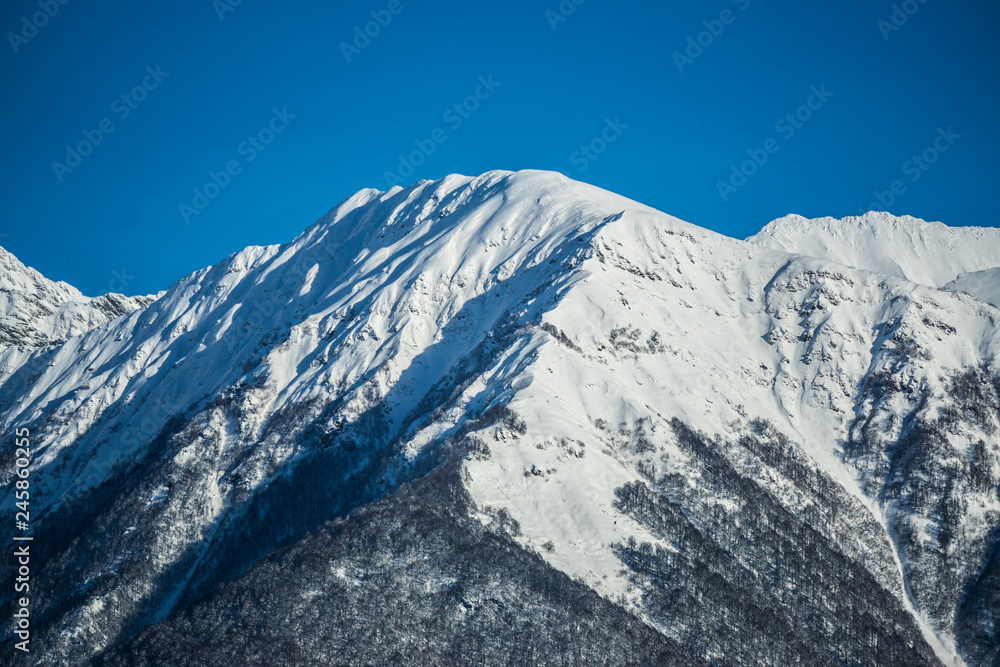 Beautiful mountain landscape view. Winter morning. Sunrise. Beautiful mountain landscape view. Winter morning. Sunrise.