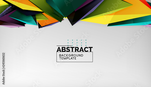 Abstract color triangles geometric background. Mosaic triangular low poly style