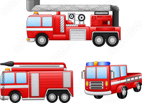 Fire truck cartoon illustration