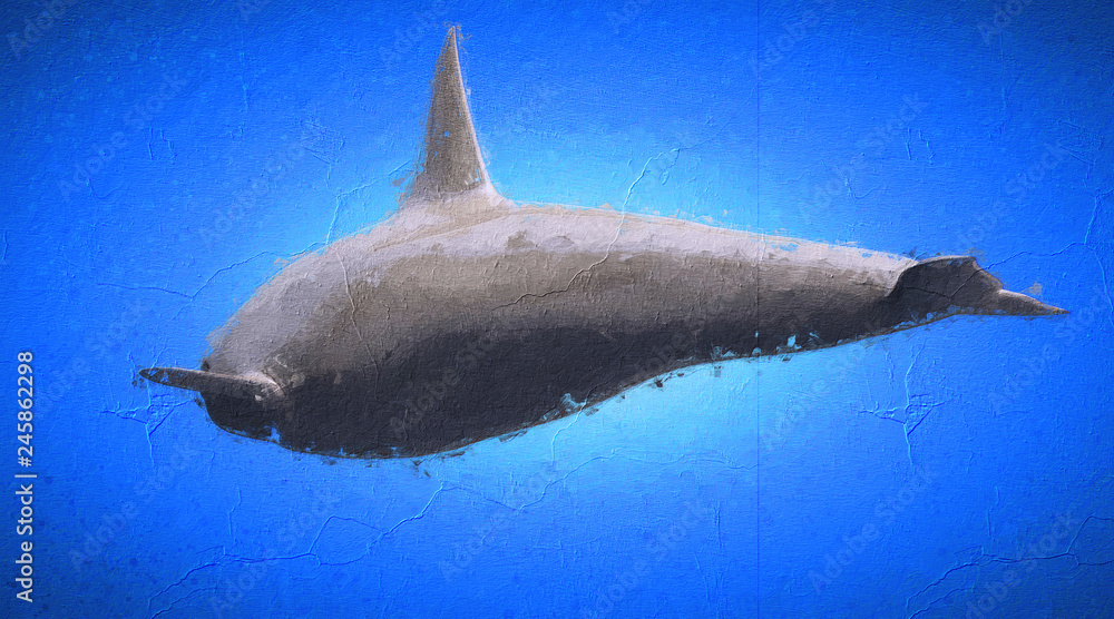 Fototapeta premium 3d rendering of a reflective dolphine animal on a background