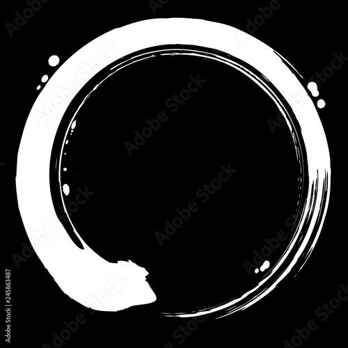 丸　円　白黒　筆文字