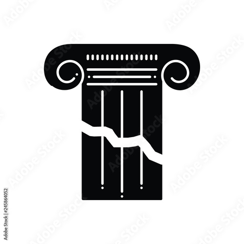 Black solid icon for broken 